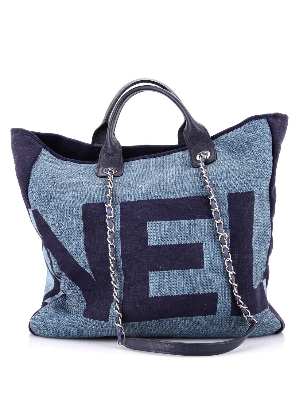 Chanel Deauville Logo Shopping Tote #343365C38B - Picture 3 of 6